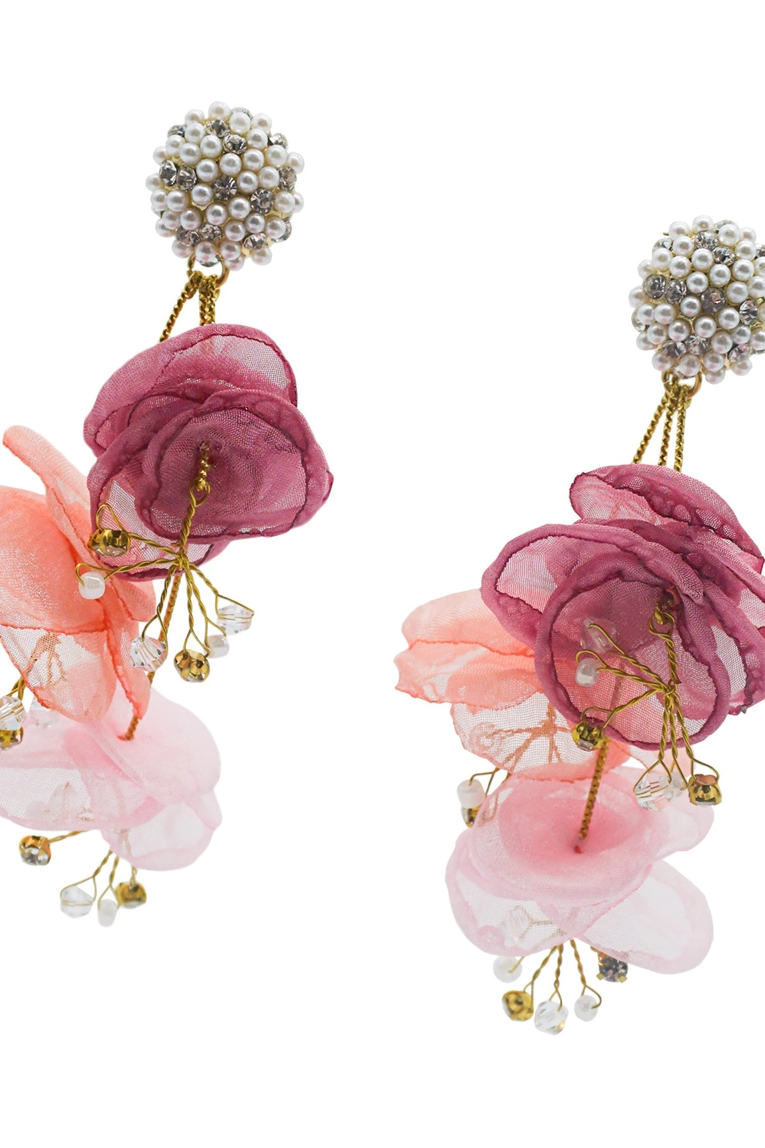 Emilita Pink Petal Earrings 2 Emilita Pink Petal Earrings - Image 2