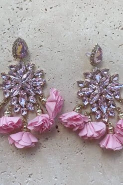 Cecily Pink Flower Drop Earrings -ALAMOUR DRESS SALE 11 300f2483 f841 42ad ae41 980b7b4e3763