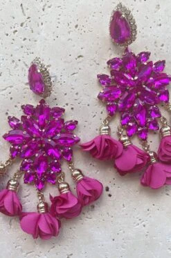 Cecily Fuchsia Flower Drop Earrings -ALAMOUR DRESS SALE 14 03cd4037 d1fe 437e 9fc5 e46c6d858418