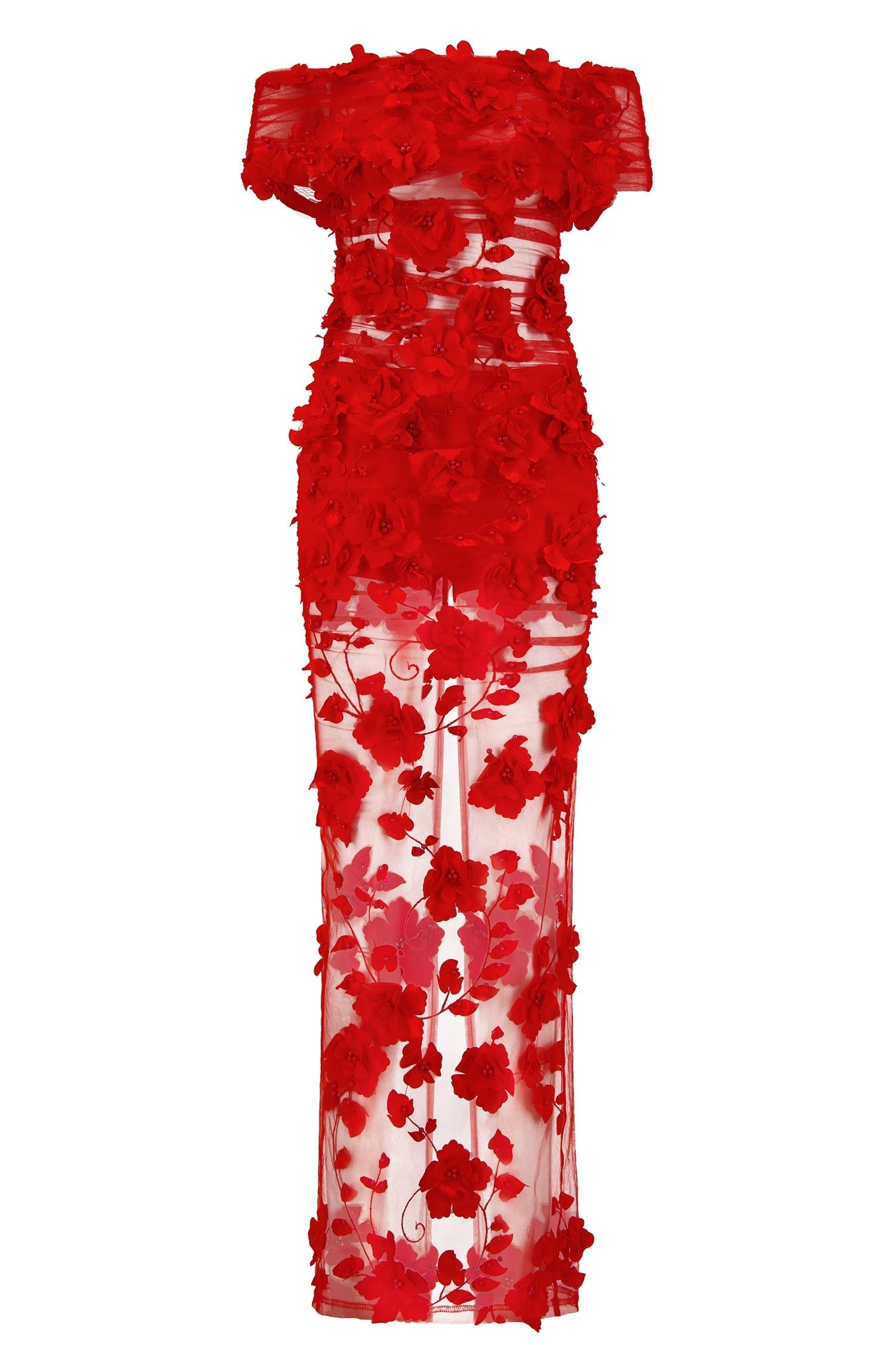 Florentina Floral 3D Red Roses Dress Dress 3 Florentina Floral 3D Red Roses Dress Dress - Image 3