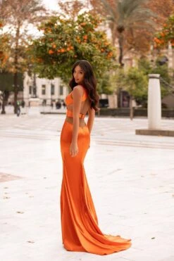 Alondra Satin Gown - Orange -ALAMOUR DRESS SALE 17 9e8947a4 c459 42a2 89c4 40b5a524b64d