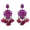Cecily Fuchsia Flower Drop Earrings