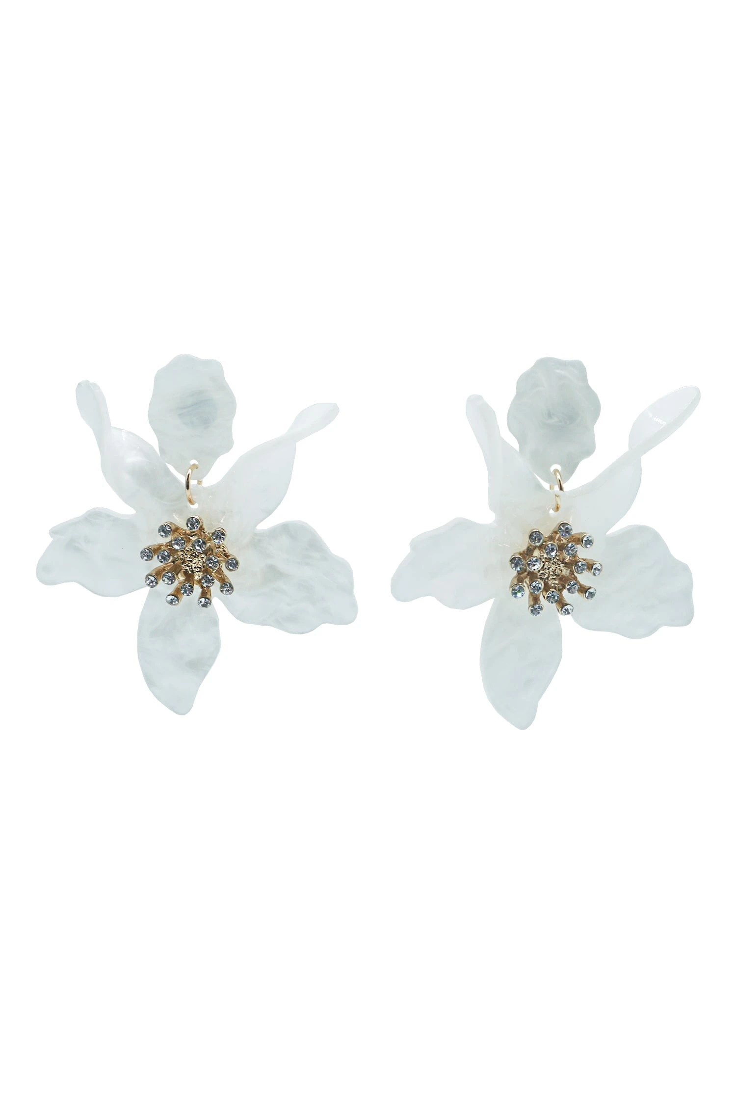 Briella White Flower Earrings 1 Briella White Flower Earrings