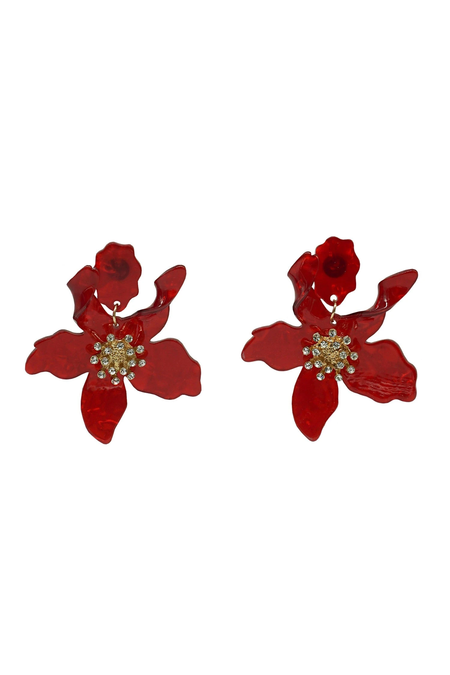 Briella Burgundy Flower Earrings 1 Briella Burgundy Flower Earrings