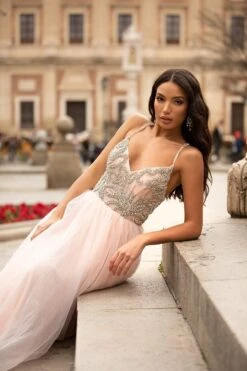 Litzy Beaded Tulle Gown - Baby Pink -ALAMOUR DRESS SALE 241 4c2eba57 8a65 40e0 ad58 a42c94069328