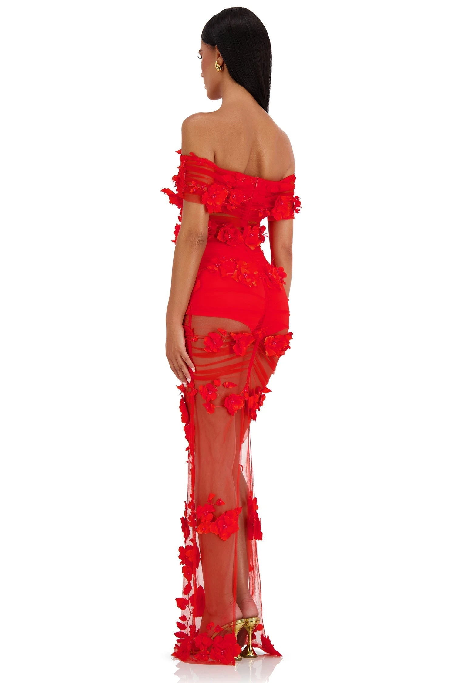 Florentina Floral 3D Red Roses Dress Dress 2 Florentina Floral 3D Red Roses Dress Dress - Image 2