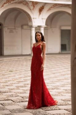 Rendira Sequin Gown - Deep Red -ALAMOUR DRESS SALE 257 245103af a0dd 400f 9c42 2dc0ea21ff72