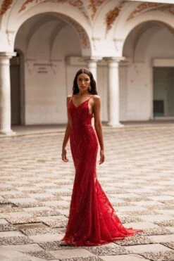Rendira Sequin Gown - Deep Red -ALAMOUR DRESS SALE 258 fe62c3e8 2c46 4004 96a9 c24d75b9e7f4