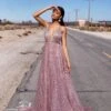 Electra Glitter Gown - Rose Gold