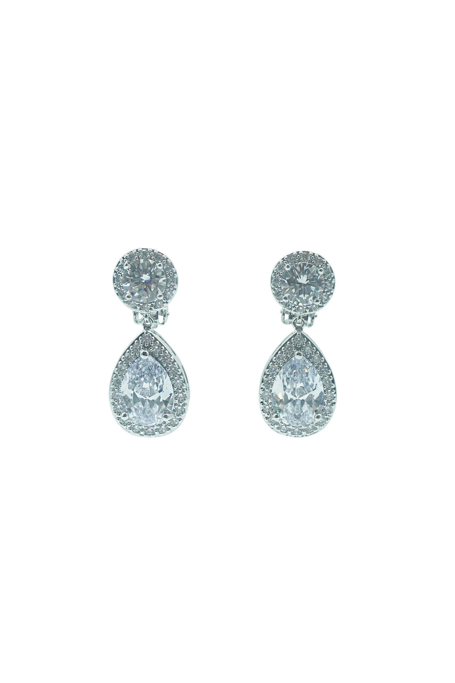 Belen Silver Diamante Drop Earrings 1 Belen Silver Diamante Drop Earrings
