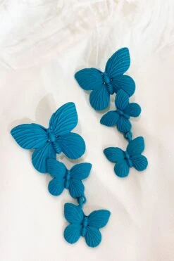 Lolita Blue Butterfly Drop Earrings -ALAMOUR DRESS SALE 27LOLITA