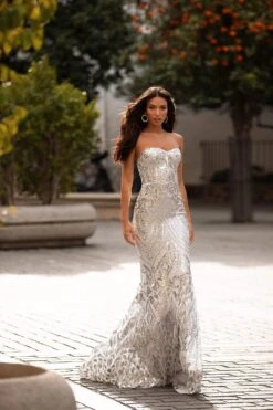 Malisa Sequin Gown - Silver -ALAMOUR DRESS SALE 295 a3075e75 8f6f 458d b302 d5620ee104da