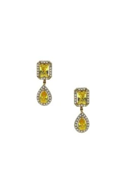Clio Yellow Embellished Earrings -ALAMOUR DRESS SALE 2 8c28efe6 8817 4ed2 91c3 1c42541f6f0b