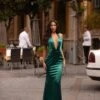 Ria Satin Gown - Emerald