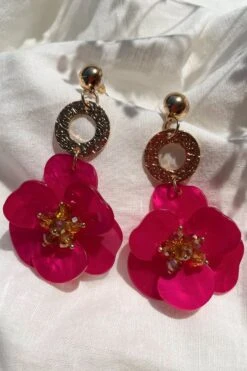 Petra Magenta Flower Drop Earrings -ALAMOUR DRESS SALE 36 b851a2da 74e1 4975 aea6 74924f2d97d0