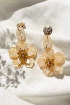 Petra Ivory Flower Drop Earrings -ALAMOUR DRESS SALE 3 b0635314 67bd 4987 9783 1a0cf2e2c577