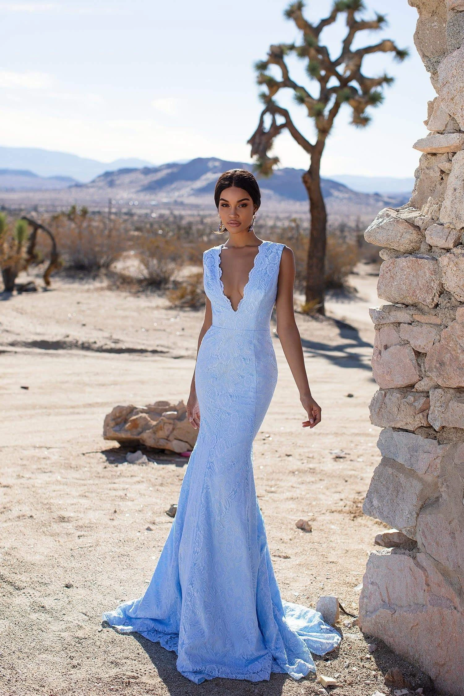 Ivy Lace Gown - Sky Blue 1 Ivy Lace Gown - Sky Blue