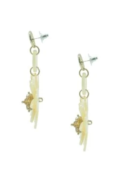 Petra Ivory Flower Drop Earrings -ALAMOUR DRESS SALE 505