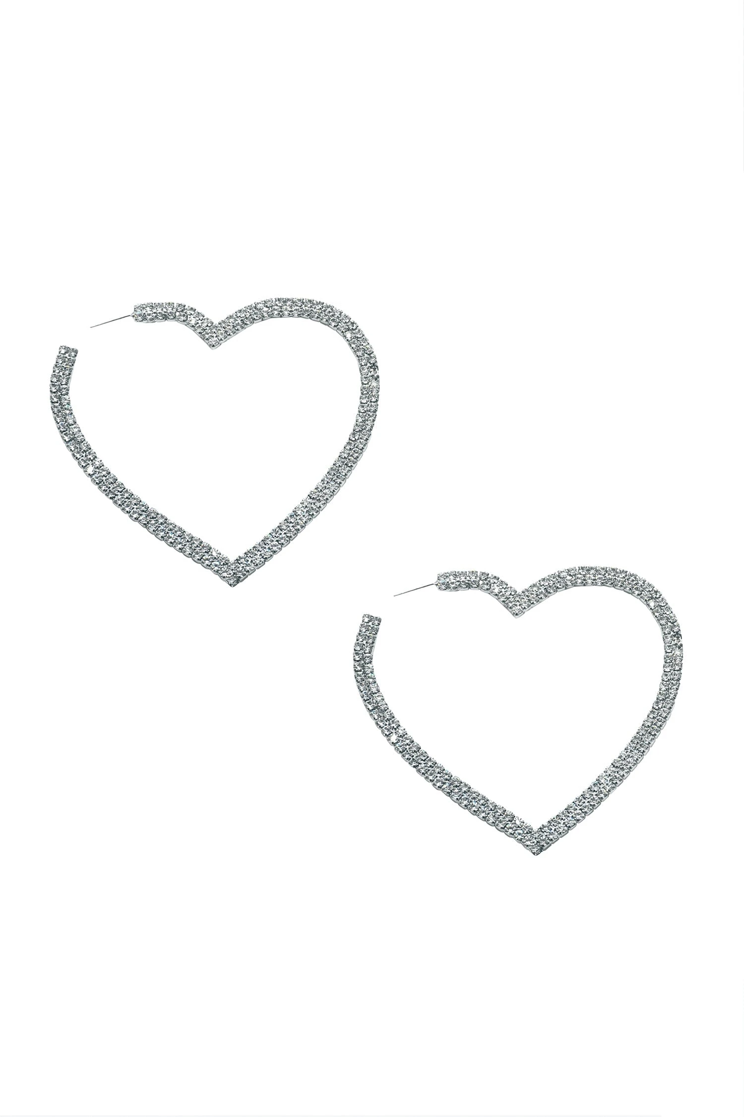 Gaia Silver Crystal Heart Hoop Earrings 2 Gaia Silver Crystal Heart Hoop Earrings - Image 2