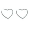 Gaia Silver Crystal Heart Hoop Earrings