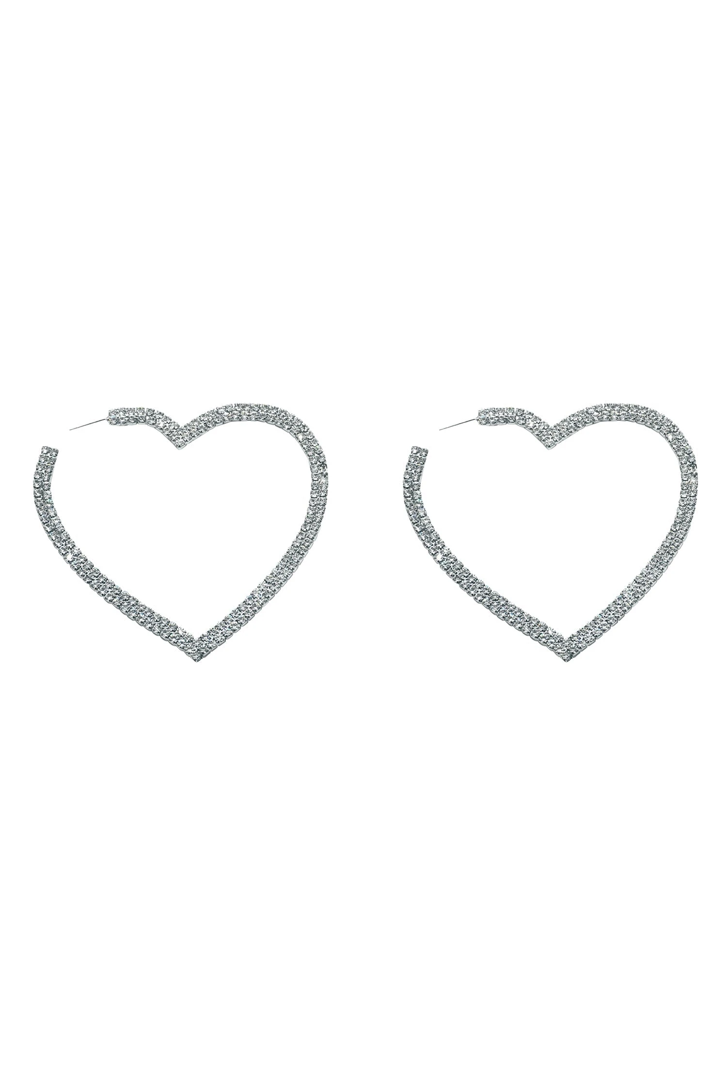 Gaia Silver Crystal Heart Hoop Earrings 1 Gaia Silver Crystal Heart Hoop Earrings