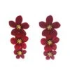 Carola Burgundy Flower Earrings