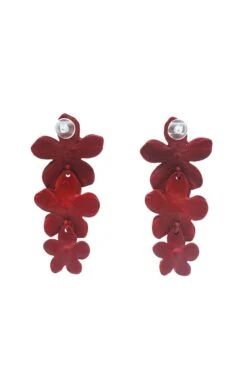 Carola Burgundy Flower Earrings -ALAMOUR DRESS SALE 88 dcddf64f 22d2 4751 a347 bd6a29ad8d84