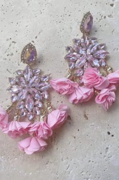 Cecily Pink Flower Drop Earrings -ALAMOUR DRESS SALE 9 306b8b40 e7ea 436f b5b3 311232a0e5c1