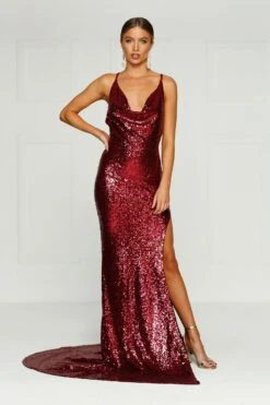 Andriana - Burgundy -ALAMOUR DRESS SALE H6A2483