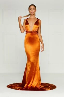 Lena - Golden Rust -ALAMOUR DRESS SALE H6A2521