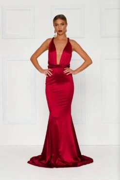 Lena - Wine Red -ALAMOUR DRESS SALE H6A9643