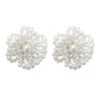Audrina Pearl Flower Statement Earrings