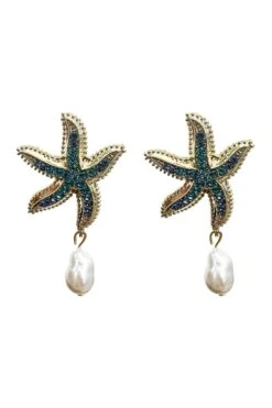 Deliah Pearl Starfish Earrings