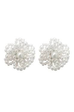 Audrina Pearl Flower Statement Earrings -ALAMOUR DRESS SALE earrings10 776ed335 bdd3 43e1 a915 9285bcdfe5fd