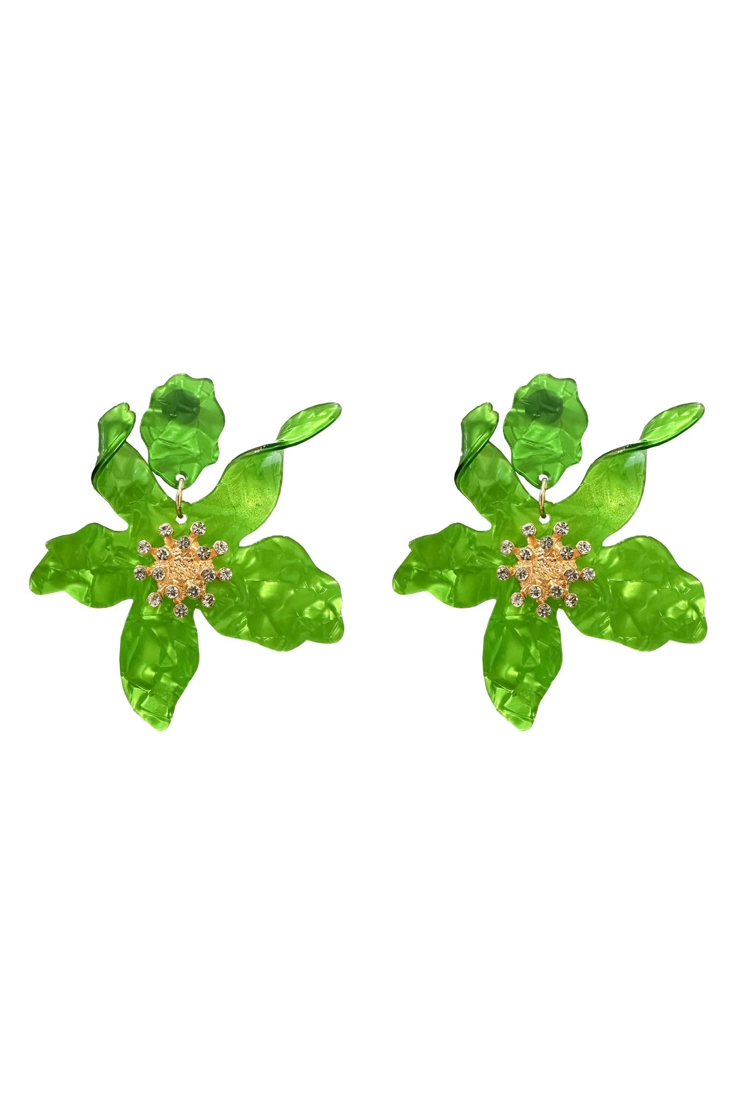 Briella Green Flower Earrings 4 Briella Green Flower Earrings - Image 4