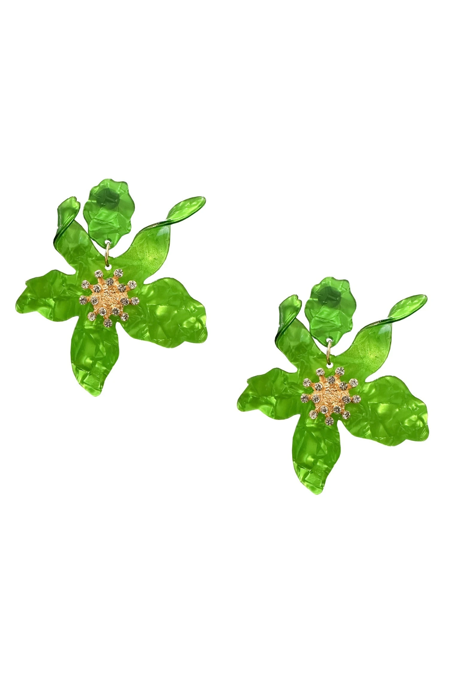 Briella Green Flower Earrings 2 Briella Green Flower Earrings - Image 2