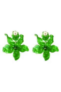 Briella Green Flower Earrings 8 Briella Green Flower Earrings -ALAMOUR DRESS SALE earrings188