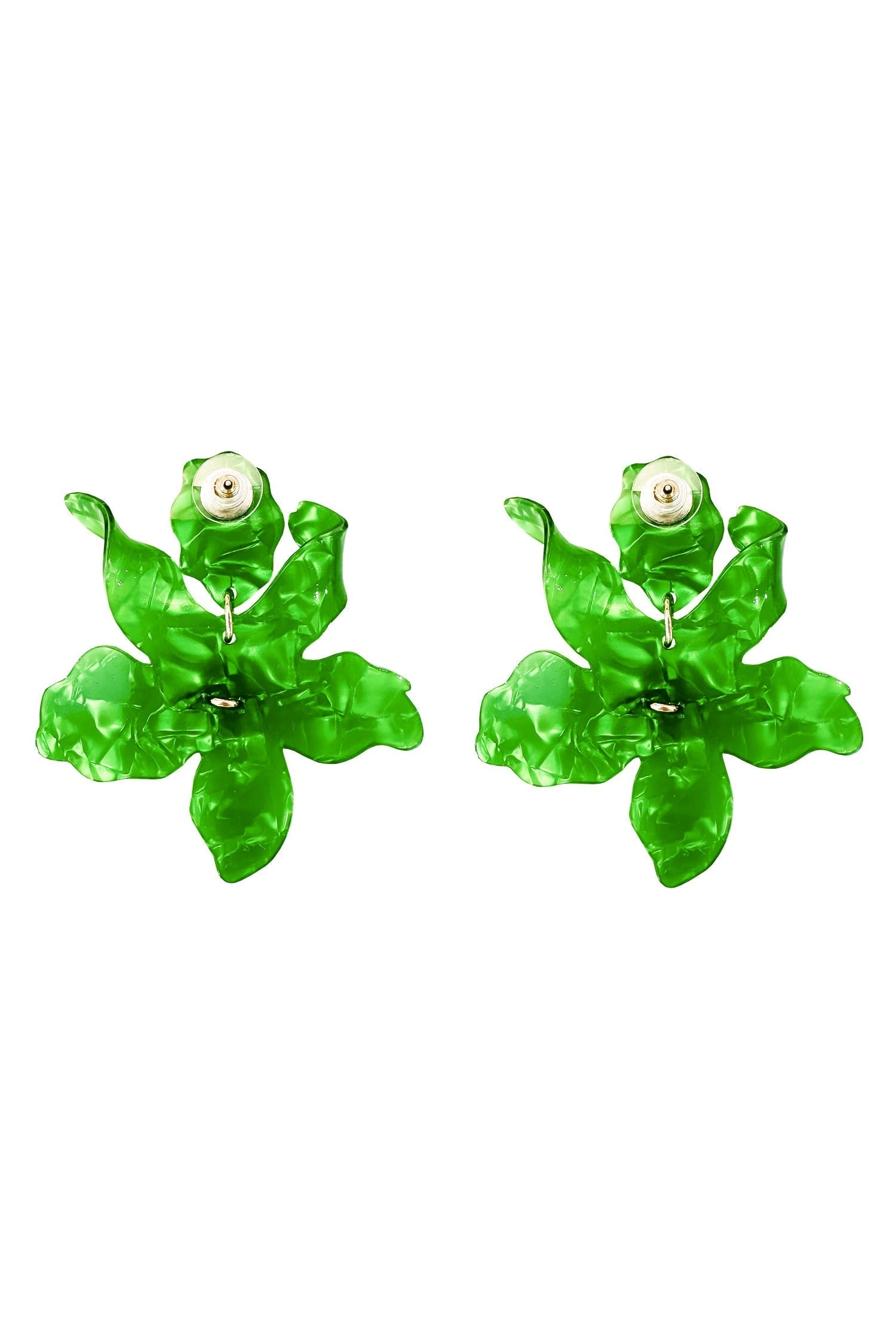 Briella Green Flower Earrings 3 Briella Green Flower Earrings - Image 3