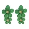 Shyla Green Multi Flower Earrings
