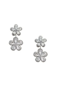 Blina Silver Flower Earrings -ALAMOUR DRESS SALE earrings255