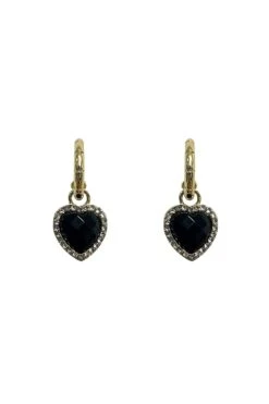 Ayelet Black Heart Earrings -ALAMOUR DRESS SALE earrings257 90277fe0 9e39 4084 b377 afccb169ec6e