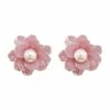 Nevali Pink Flower Earrings