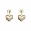 Ramiza White Drop Heart Earrings