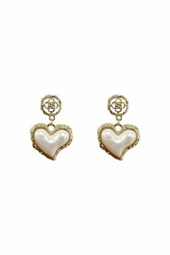 Ramiza White Drop Heart Earrings -ALAMOUR DRESS SALE earrings297 933fe1a2 4aac 4f81 9649 00e84b3e983b