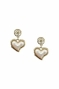 Ramiza White Drop Heart Earrings -ALAMOUR DRESS SALE earrings298 fefbb5ea 275b 45b0 ba19 3e635be5de56