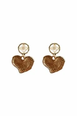 Ramiza White Drop Heart Earrings -ALAMOUR DRESS SALE earrings299