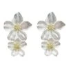 Shyla White Multi Flower Earrings