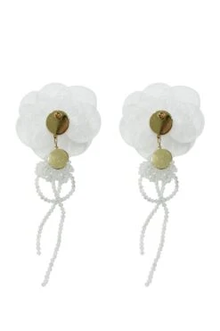 Ciana White Flower Earrings 8 Ciana White Flower Earrings -ALAMOUR DRESS SALE earrings332