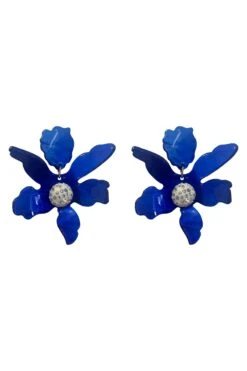 Luna Royal Blue Flower Earrings -ALAMOUR DRESS SALE earrings357 70a68e53 cda3 4ed8 a823 942df8be3191