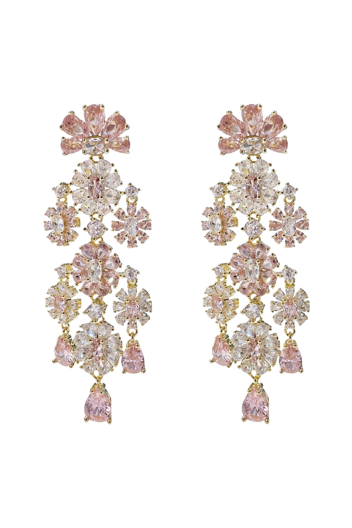 Genevieve Pink Chandelier Earrings 4 Genevieve Pink Chandelier Earrings - Image 4